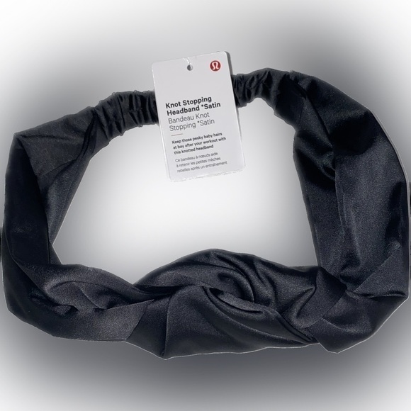 lululemon athletica Accessories - Lululemon Black Knot Stopping Headbands Satin